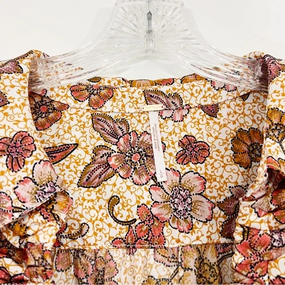 Free People I Got You Floral Printed Top Size Large NWT - Picture 9 of 12